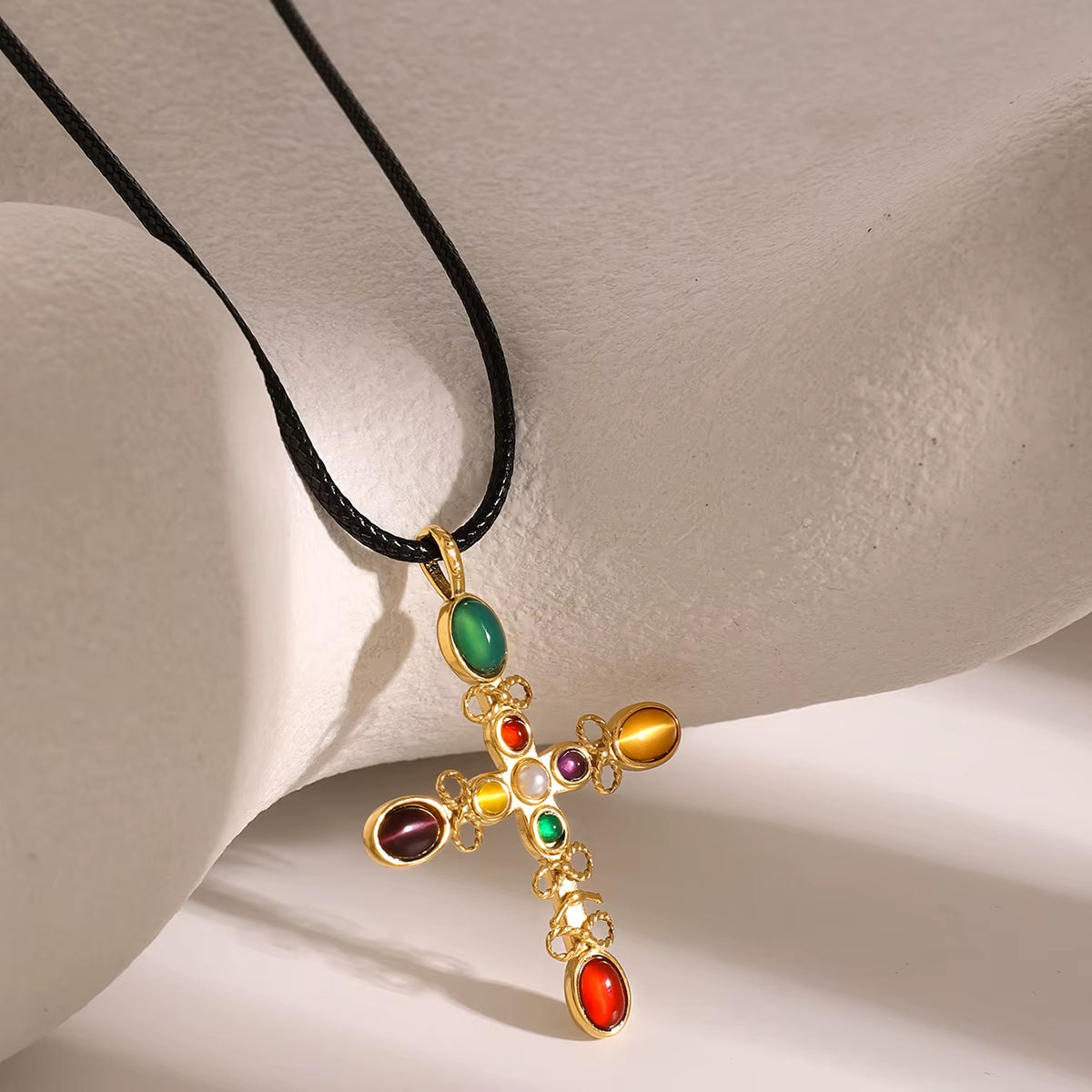 Colorful Cross Necklace 