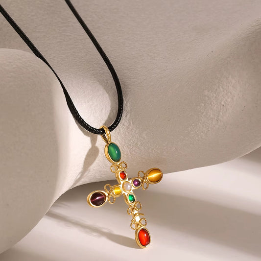 Colorful Cross Necklace 