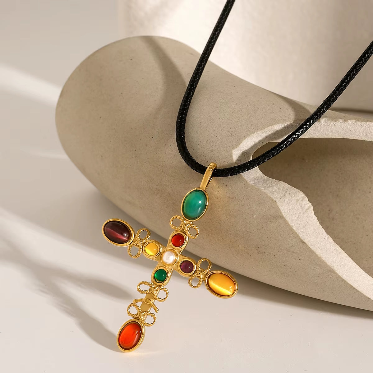 Colorful Cross Necklace 